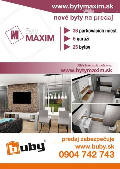 Bytový dom MAXIM, nové byty Martin - Podháj