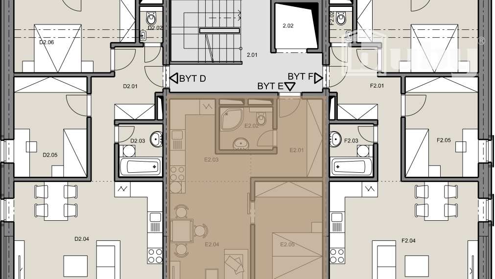 Na predaj 2 izbový byt č. IB_2E,  v novostavbe, Martin - širšie centrum.