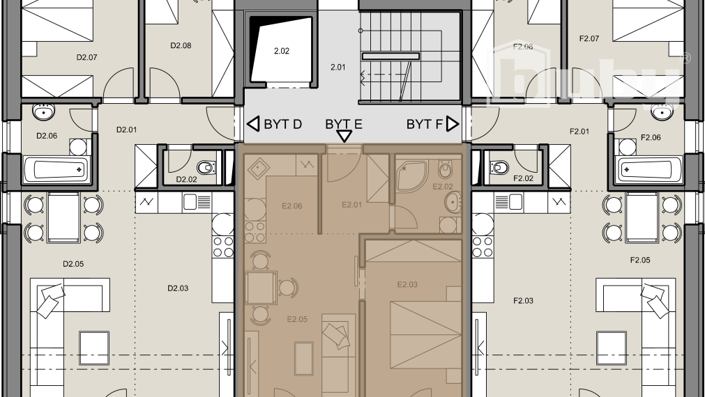 Na predaj 2 izbový byt s balkónom, č. IIB_5E, v novostavbe, Martin - širšie centrum.