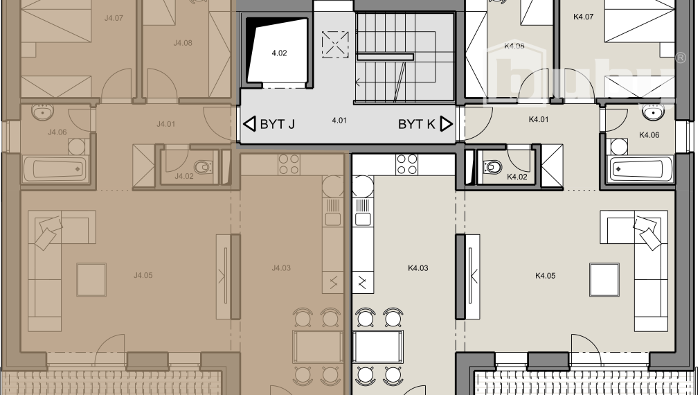 Na predaj 3 izbový byt s terasou, č. IIB_10J, v novostavbe, Martin - širšie centrum.