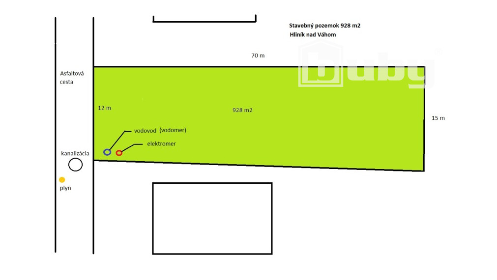 Stavebný pozemok 928 na predaj, Hliník nad Váhom