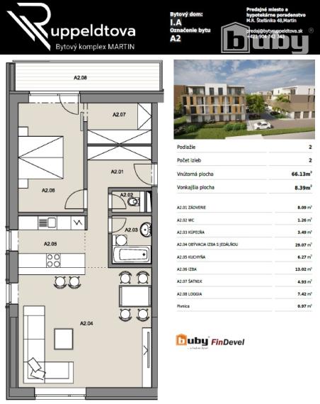 2 izbový byt na prenájom v novostavbe, Martin širšie centrum.