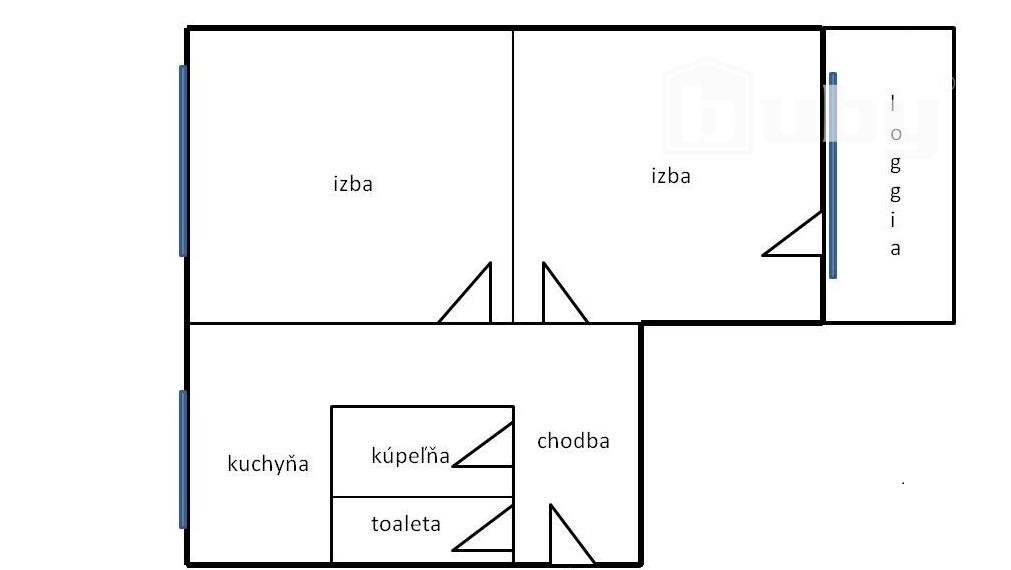 Na predaj 2 izbový byt na Severe v Martine, veľký balkón, 57 m2 .