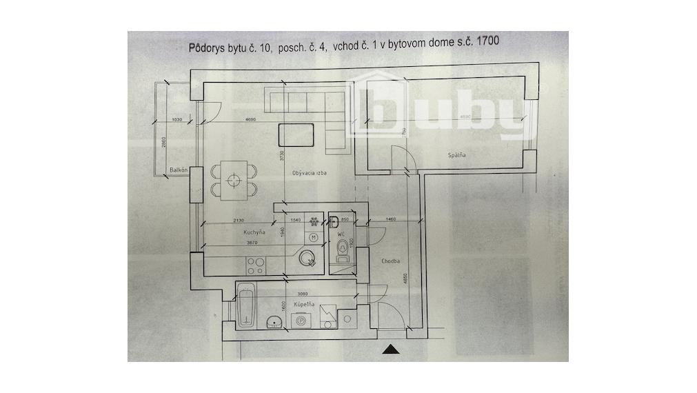 2 izbový byt 52 m2, predaj, obec Veľké Rovné