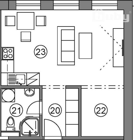 Predaj - zariadený 1 izbový byt 39 m2, v novostavbe, s parkovacím miestom, Martin Podháj