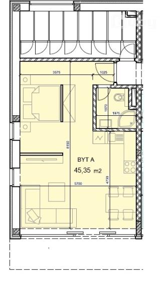 Na predaj 2 izbový byt - apartmán v novostavbe, Martine, - širšie centrum.
