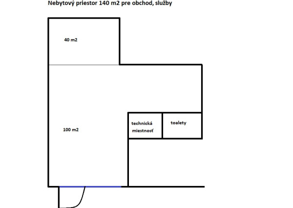 Obchodné priestory 140 m2, prenájom v centre Žiliny