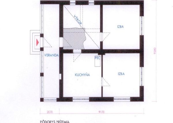 Rodinný dom, pozemok 1009 m2, predaj, Papradno